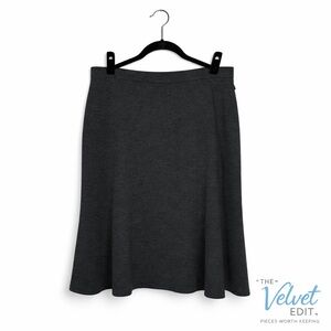 St. John Collection Knit A-line Skirt Charcoal Grey Size 14 Luxury Career